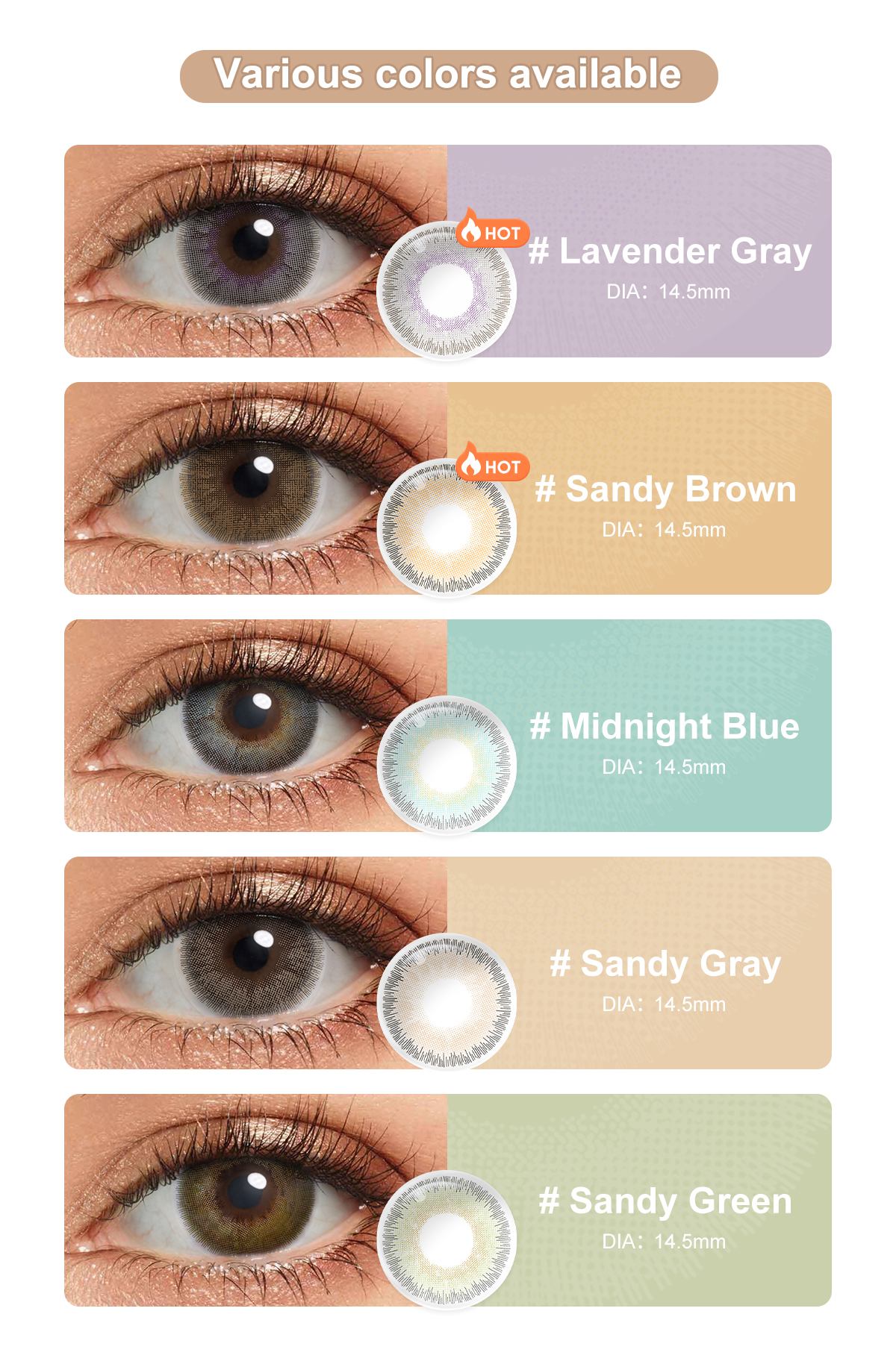 Elite Soft Natural Cosmetic Contacts Lenses