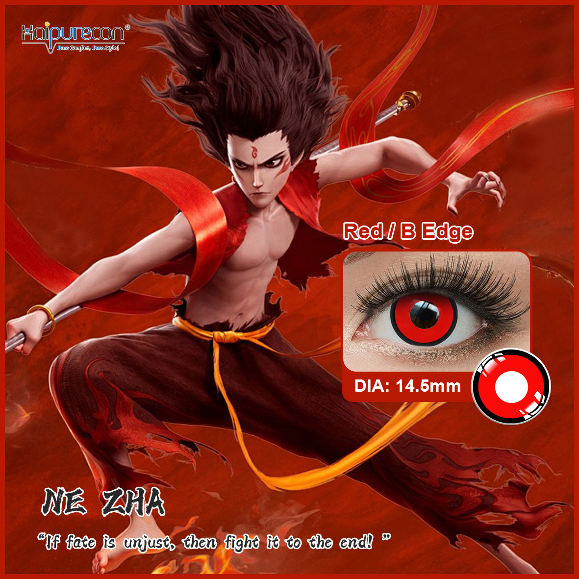 Haipurecon Nezha Themed Contact Lenses Unleash Your Inner Warrior Embrace the Spirit of Chinese Mythology Lens Cosplay
