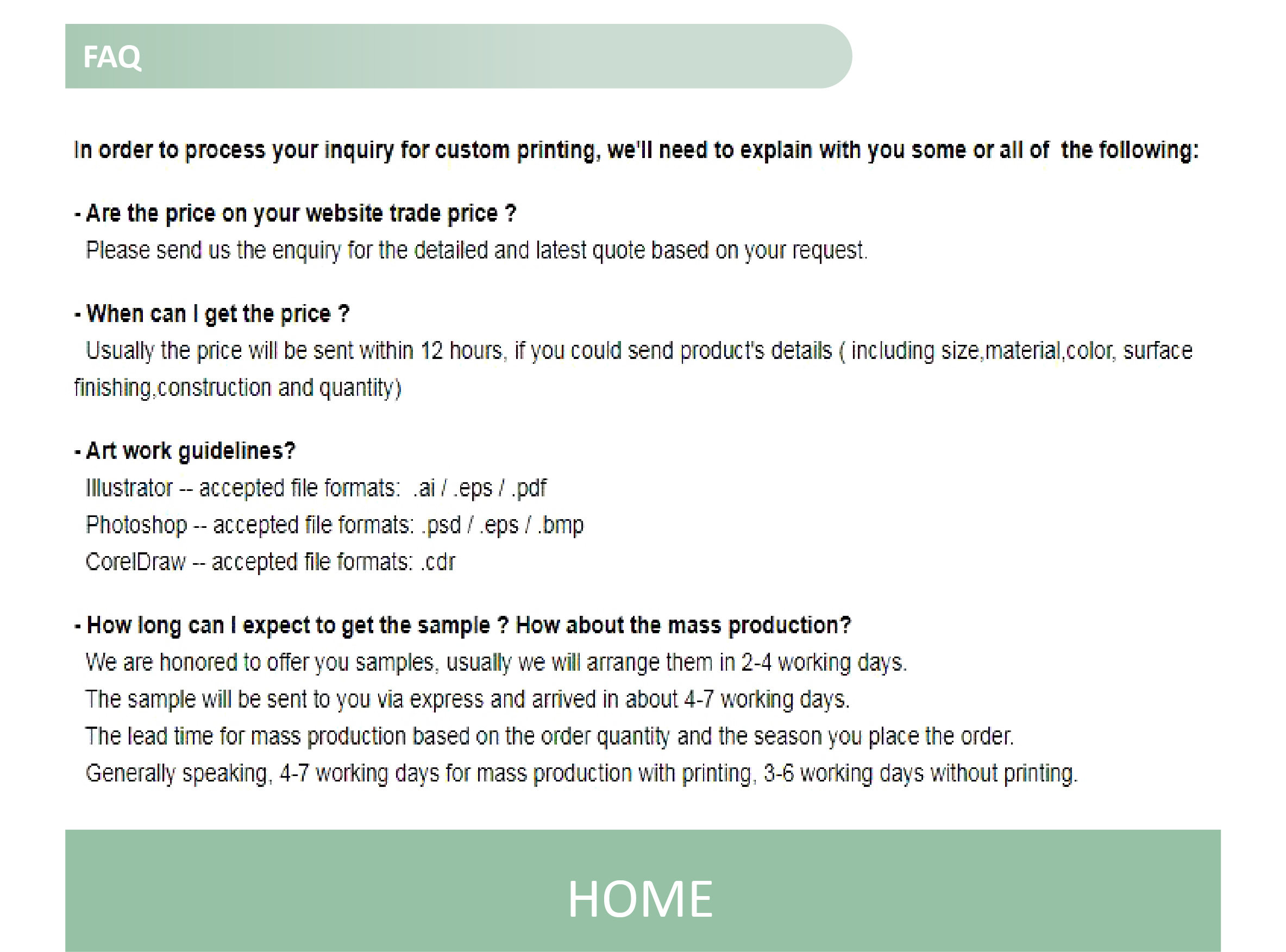 FAQ Section Showcase