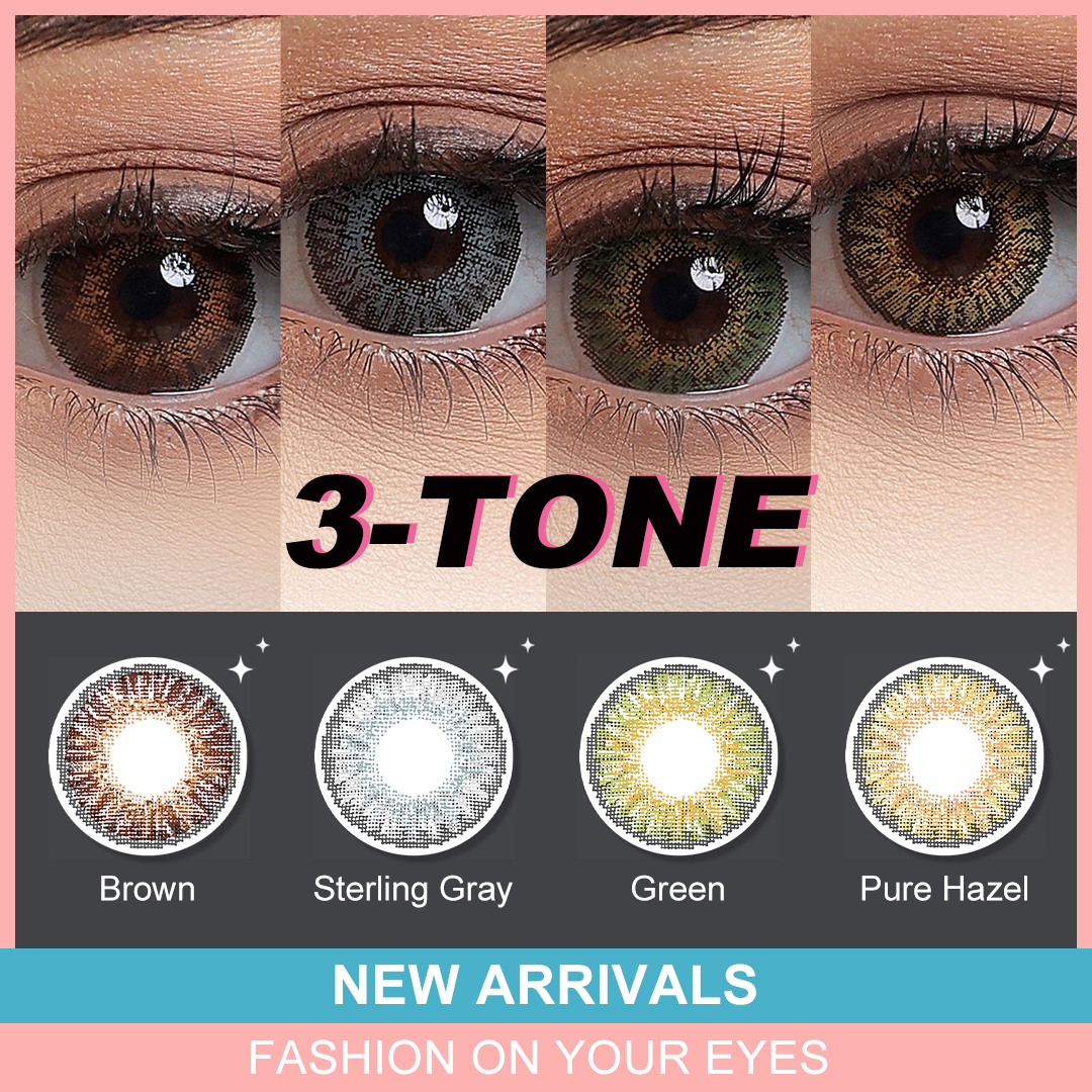 Free FreshGo Natural Look 3 Tone Soft Lens Contacts Colored Eye Contact Lenses Wholesale 1 Year OEM Paper Box Lentes De Contacto