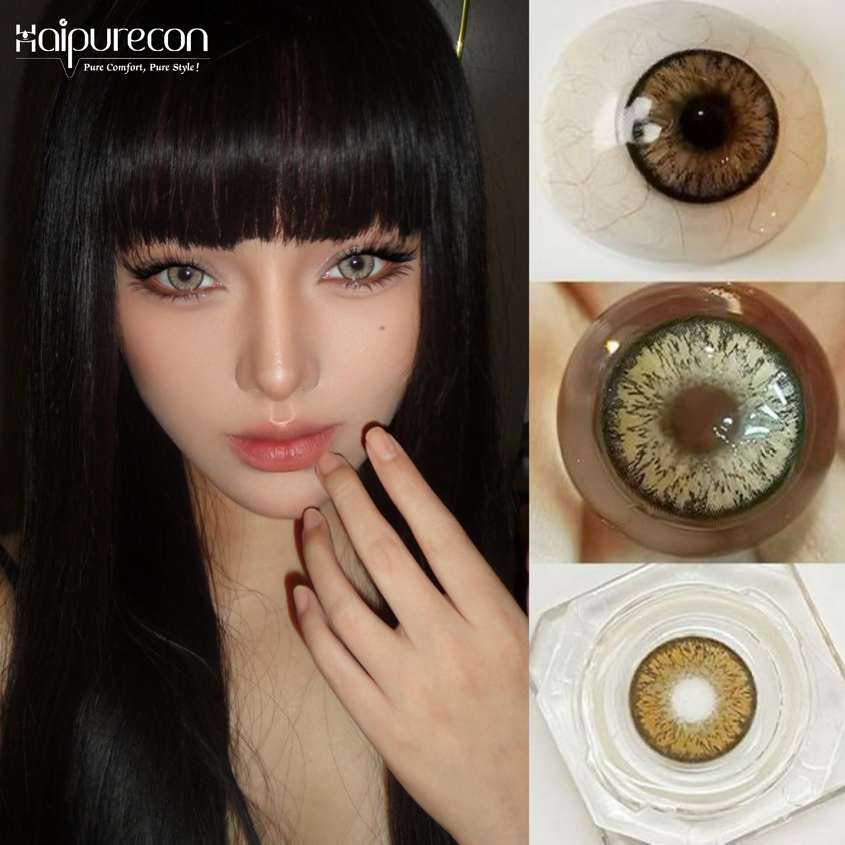 Haipurecon Hot Style Colored Natural Soft Contact Lenses Beautiful Big Eyes Makeup Wholesale Korean