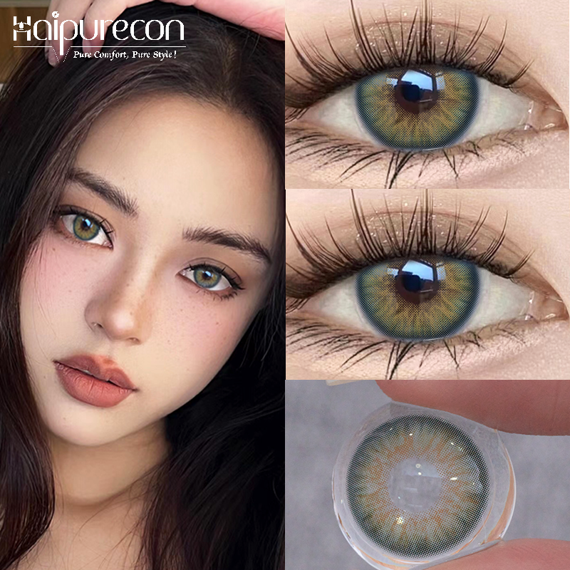 Haipurecon Hot Style Colored Natural Soft Contact Lenses Beautiful Big Eyes Makeup Wholesale Korean