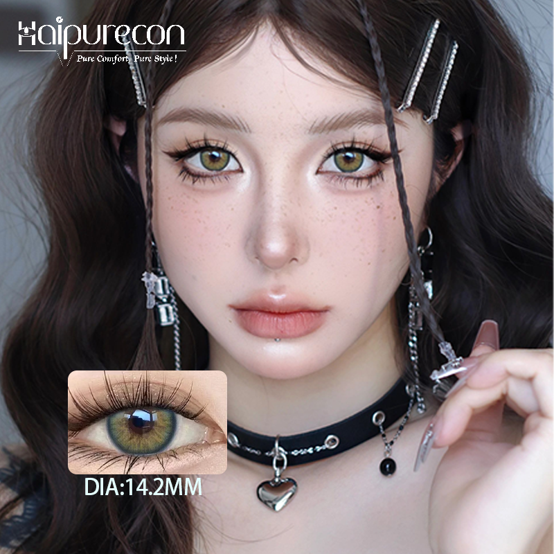 Haipurecon Hot Style Colored Natural Soft Contact Lenses Beautiful Big Eyes Makeup Wholesale Korean