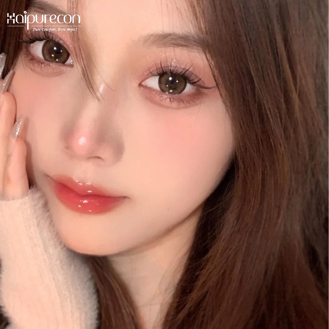 Haipurecon Natural 3 Tone Colored Contact Lenses 14.5mm Yearly Disposable Big Eye Soft Lenses OEM ODM Wholesale