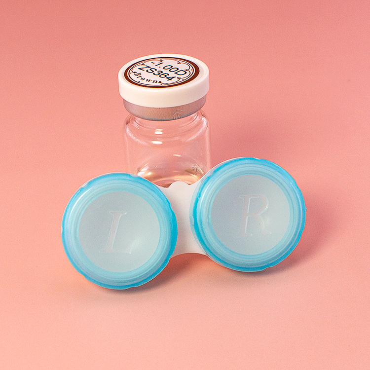 5.9cm Colorful Plastic Portable Empty Contact Lenses Case Cute Colored Contact Lens Container Left Right Daily Use