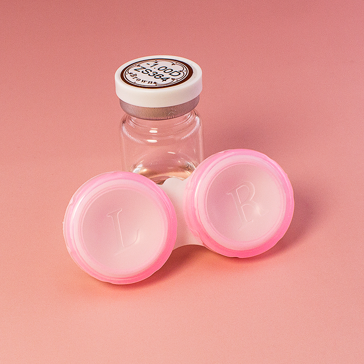 5.9cm Colorful Plastic Portable Empty Contact Lenses Case Cute Colored Contact Lens Container Left Right Daily Use
