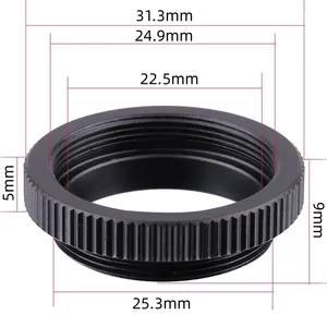 China Manufacturer Aluminum 5.0mm C-Mount CS-Mount Lens Adapter Ring for Industrial Camera FotoHigh Brand Aluminum Alloy CNC
