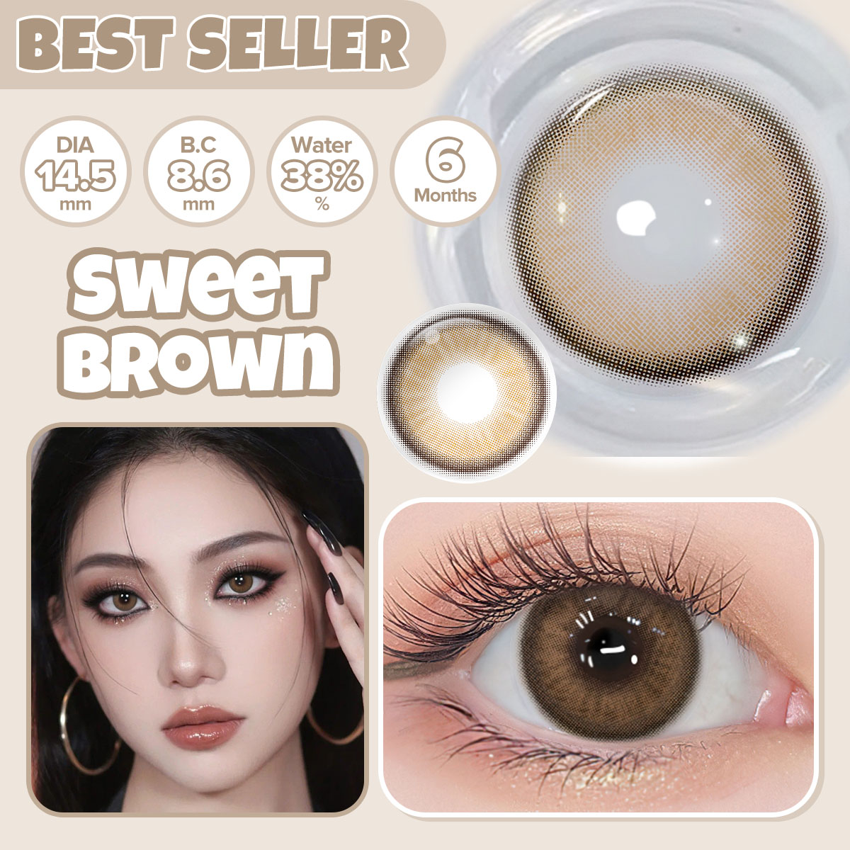 Sweet Brown Colored Contact Lens