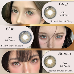 Haipurecon Wholesale Hema Material Soft Contact Lenses Beautiful Big Eyes Colored Contact Lenses in Brown Blue Grey Colors