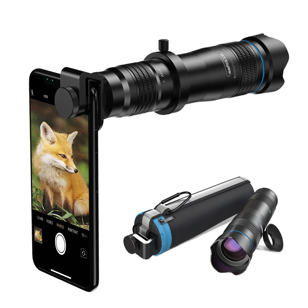 Professional Colored Telescope Optical Glass ED Contact Lenses Concert High List Tube External 36X Telephoto Lens